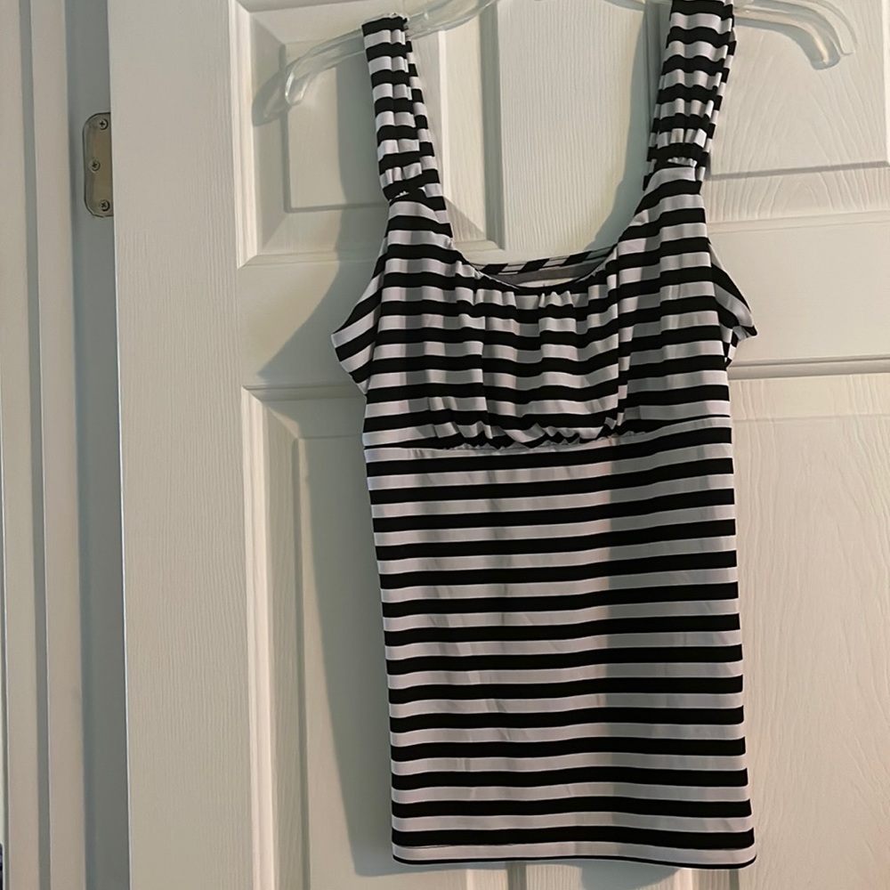 White House Black Market black and white striped tank top, size medium
